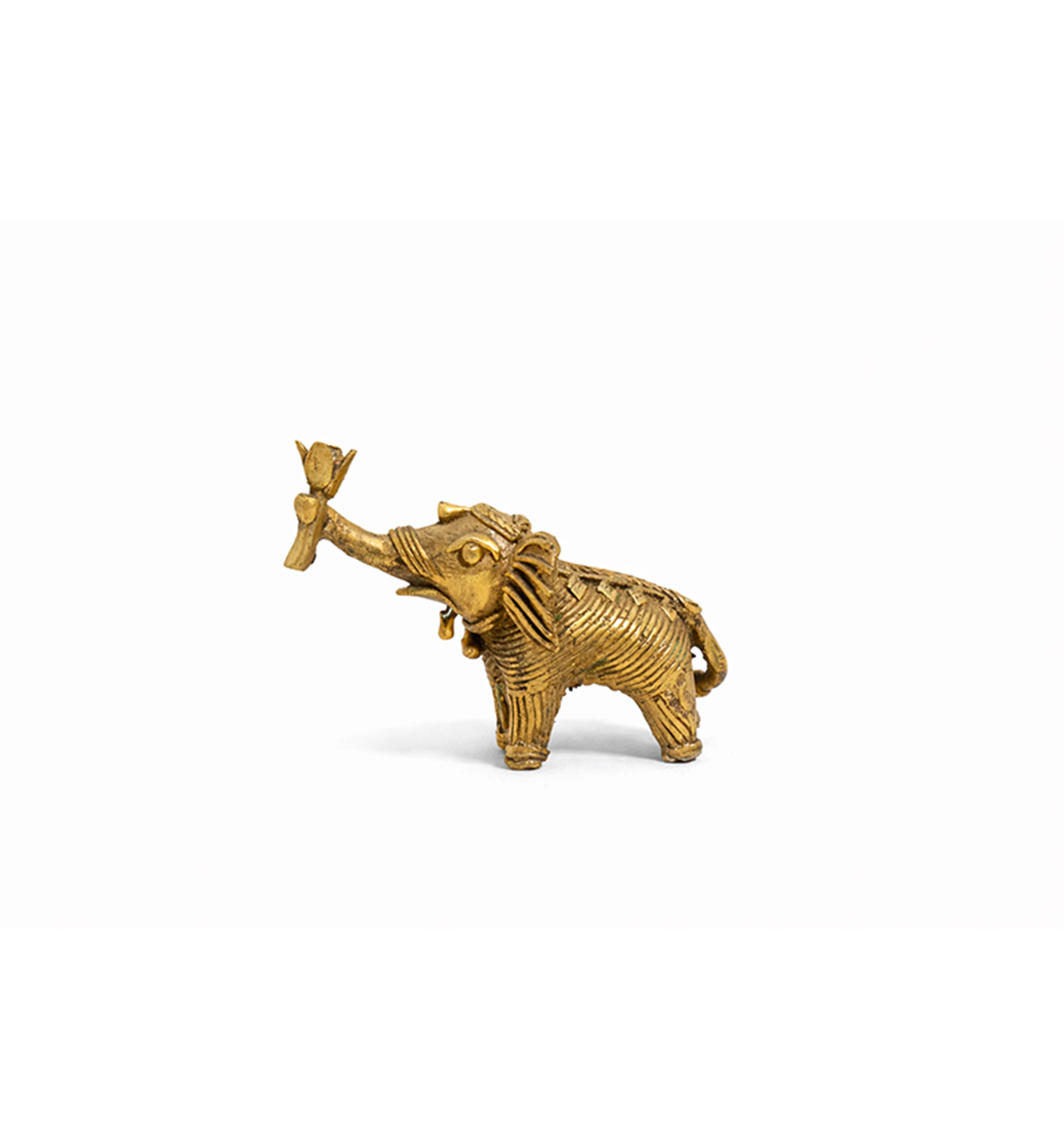 Handcrafted Brass Elephant with Lotus – Small (Decorative Tail) | Bhareva Craft Showpiece view 3
