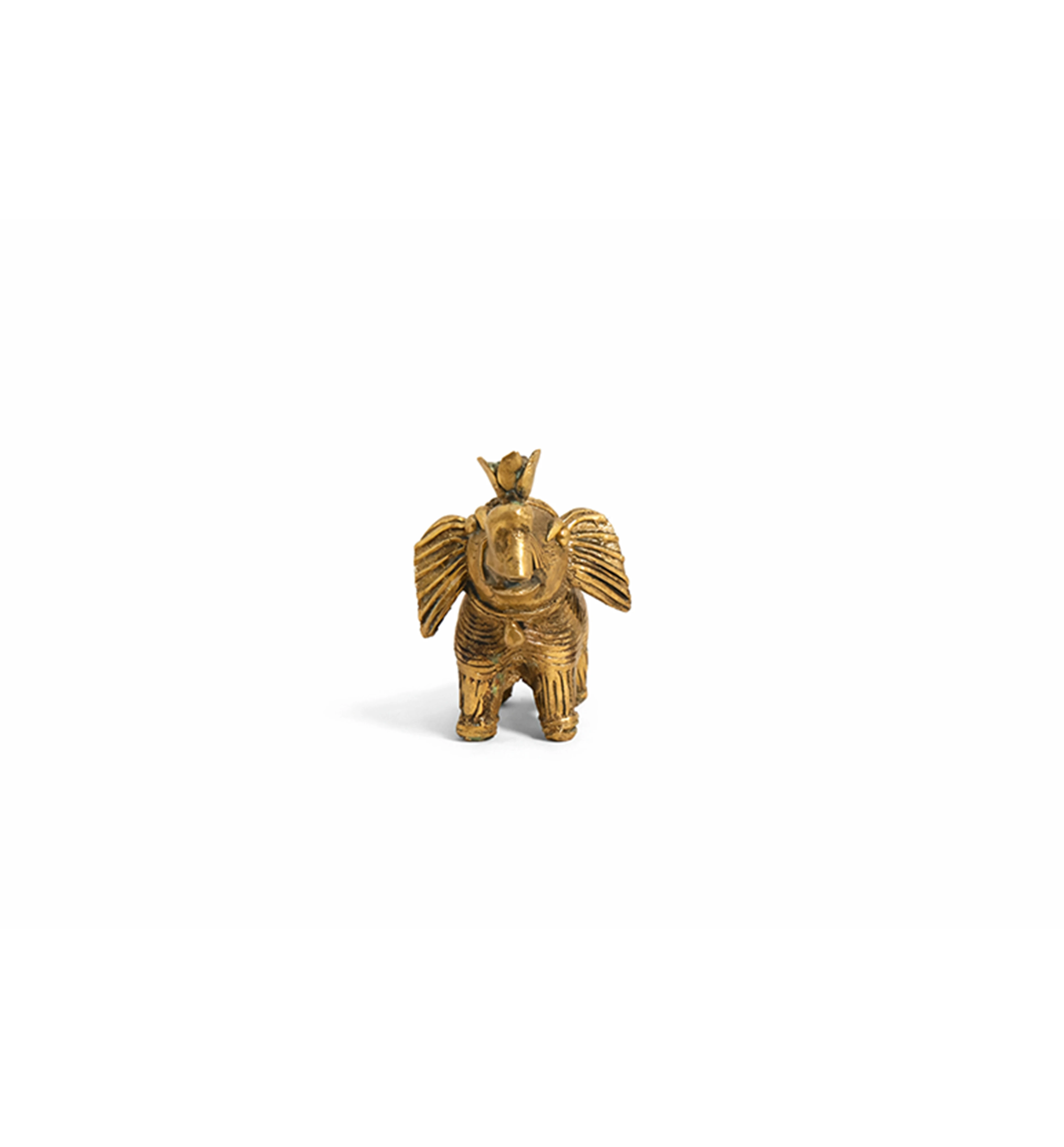 Handcrafted Brass Elephant with Lotus – Small (Decorative Tail) | Bhareva Craft Showpiece view 4