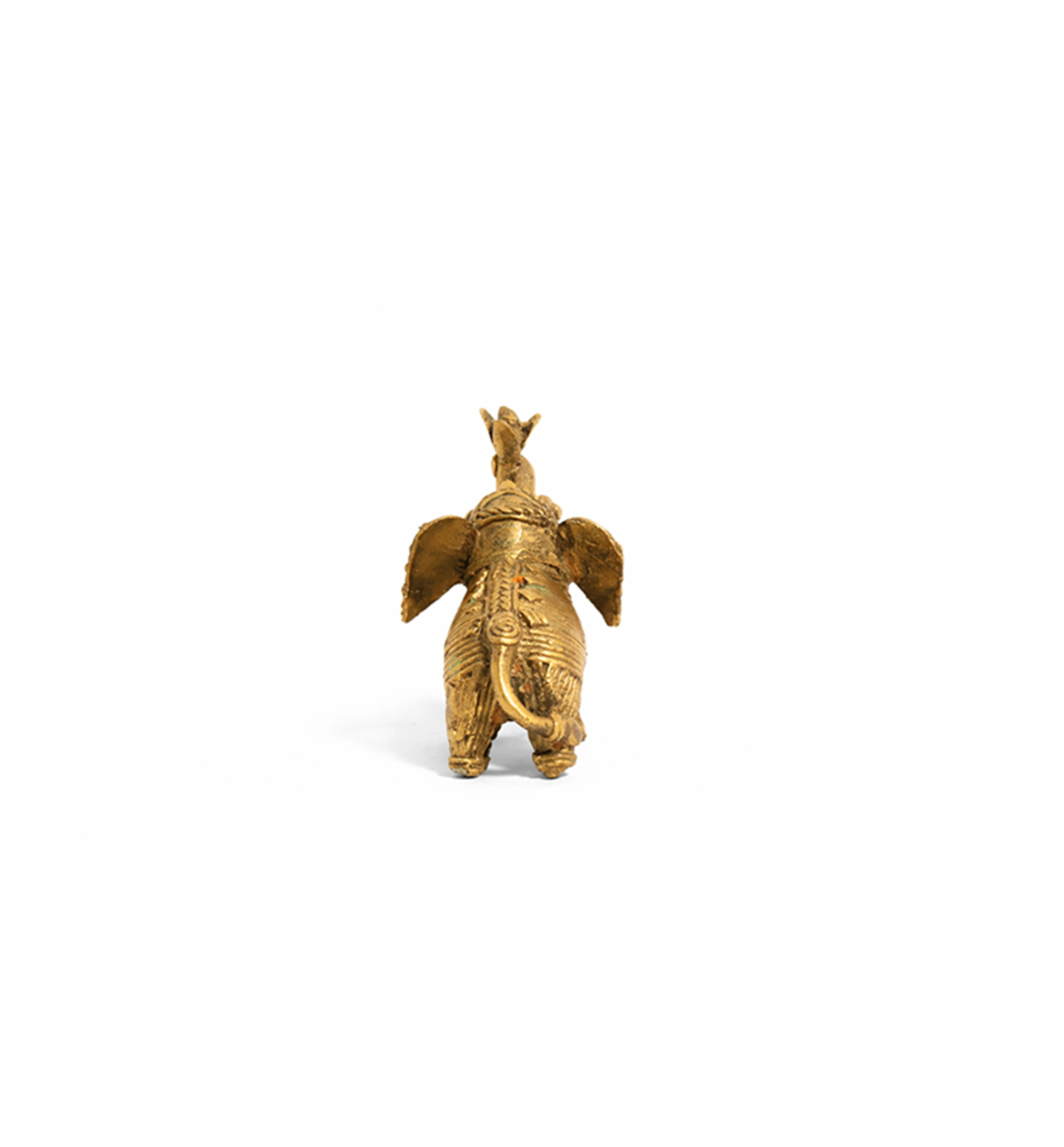 Handcrafted Brass Elephant with Lotus – Small (Decorative Tail) | Bhareva Craft Showpiece view 5