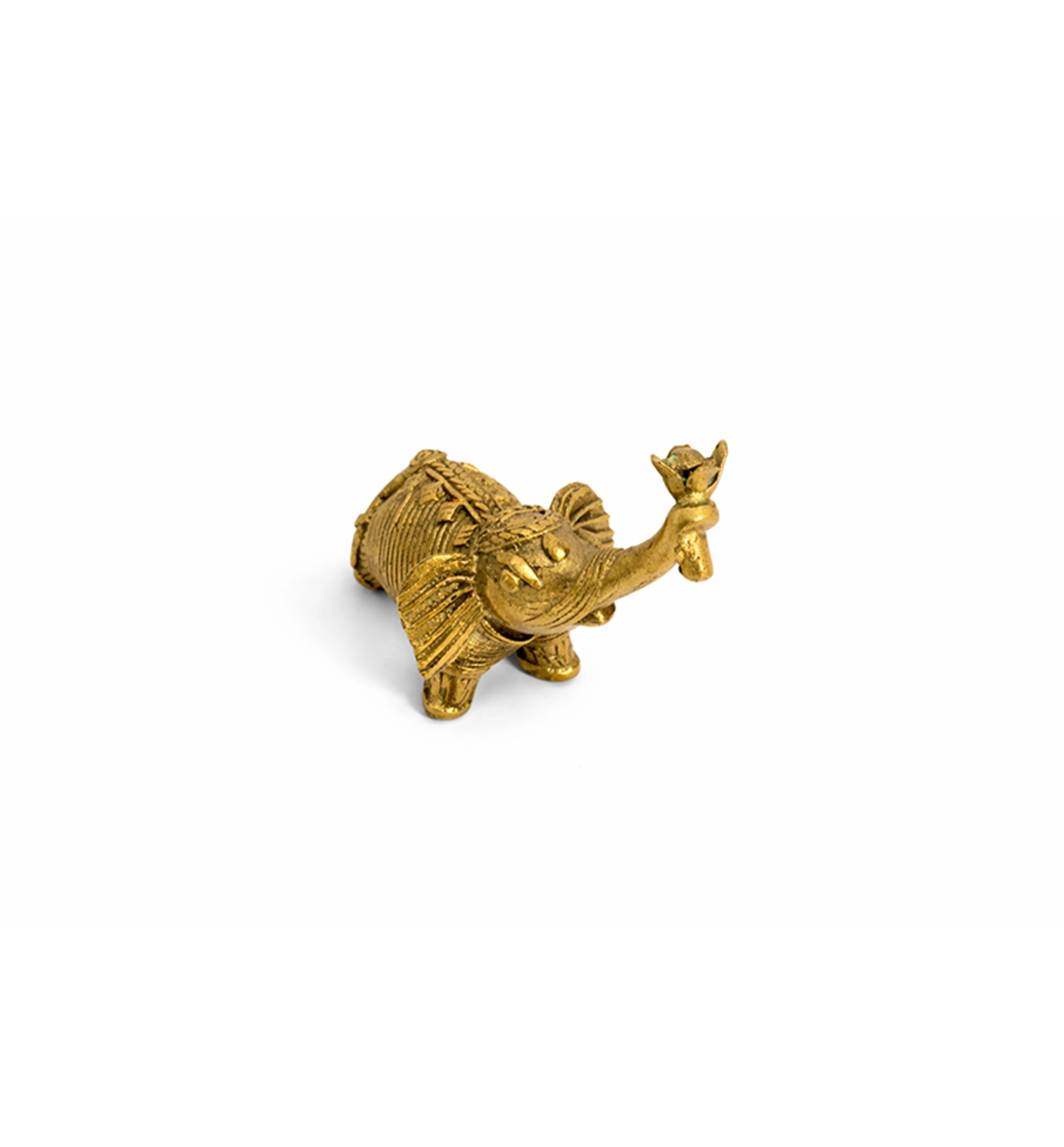 Handcrafted Brass Elephant with Lotus – Small (Decorative Tail) | Bhareva Craft Showpiece view 6