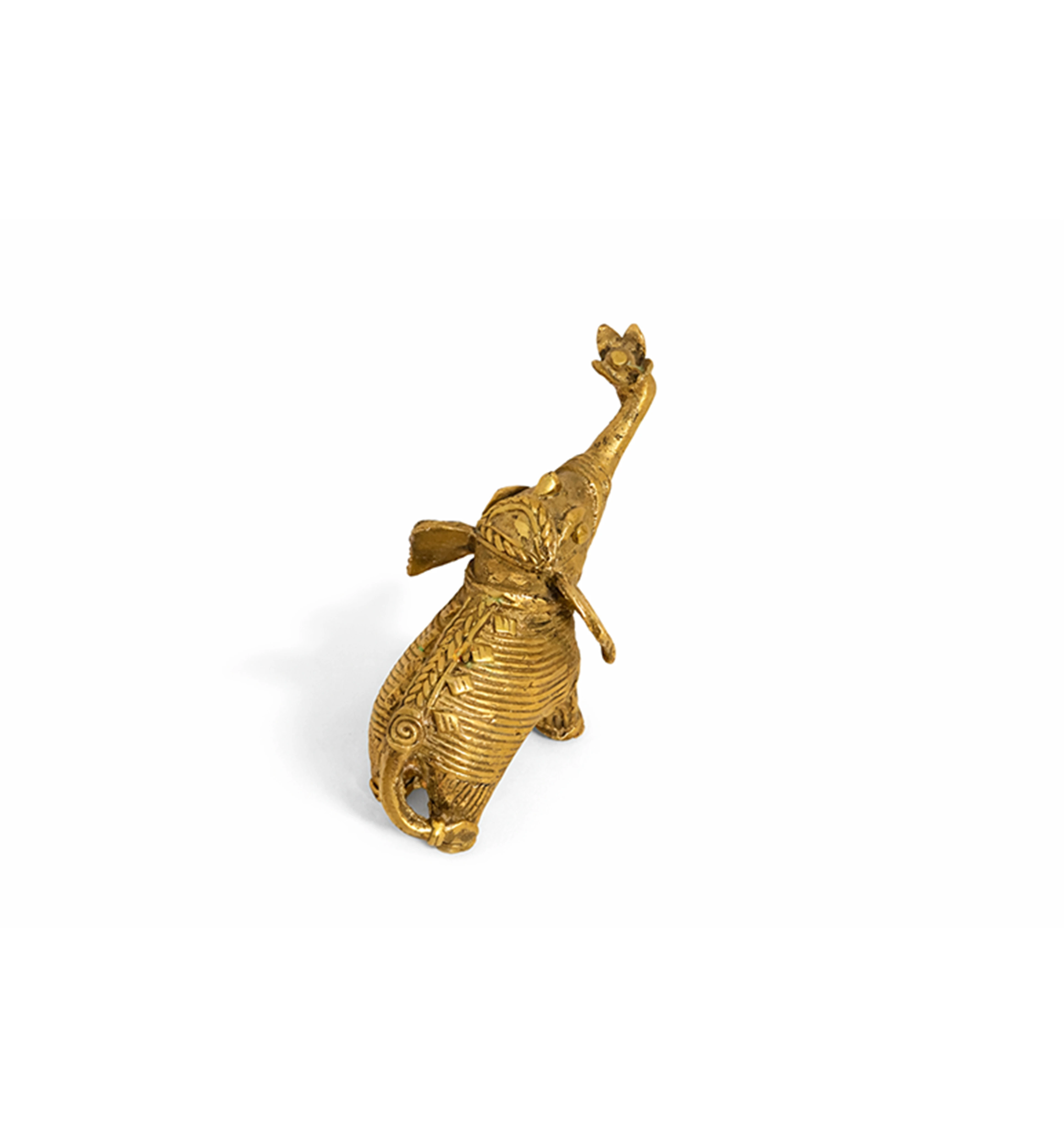 Handcrafted Brass Elephant with Lotus – Small (Decorative Tail) | Bhareva Craft Showpiece view 7