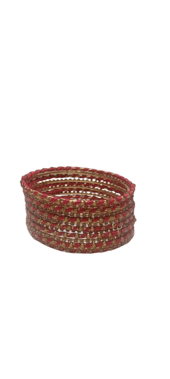 Red and Gold Bangles Set of 8