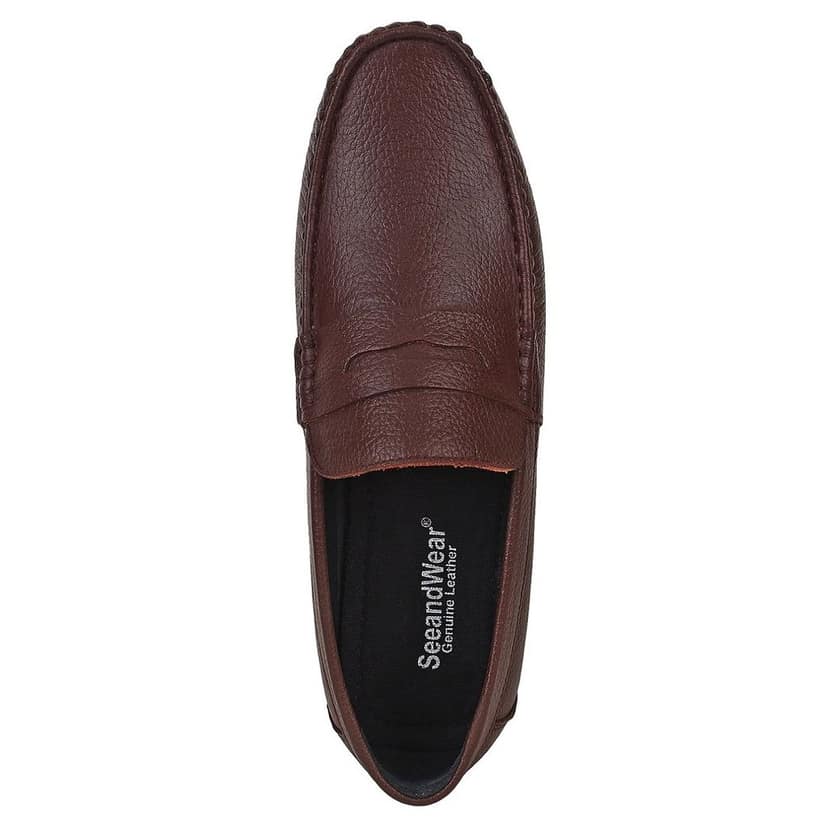 SeeandWear Brown Leather Loafers for Men view 8