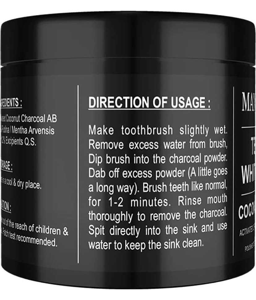 Mancode Charcoal Teeth Whitening Powder ,Enamel Safe & Effective Teeth Whitener Solution ,25 g (Pack of 1) view 2