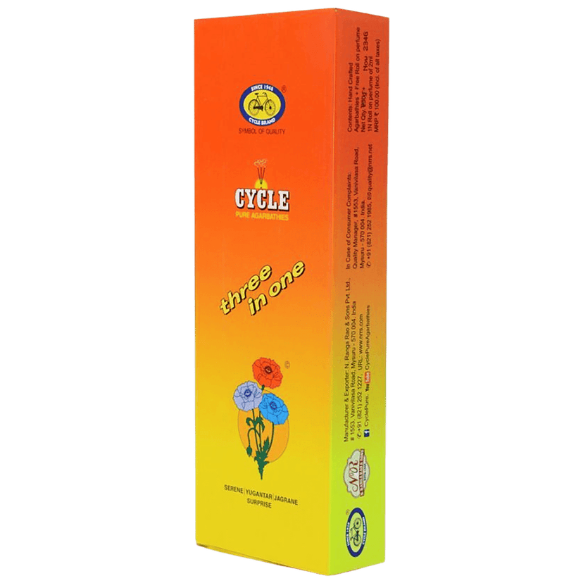 Cycle Three In One Agarbatti -3 Signature Fragrances -Lily, Floral, Woody, 120 G Carton view 2