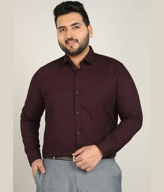 adwynpeter 100% Cotton Regular Fit Solids Full Sleeves Men's Casual Shirt - Maroon ( Pack of 1 )