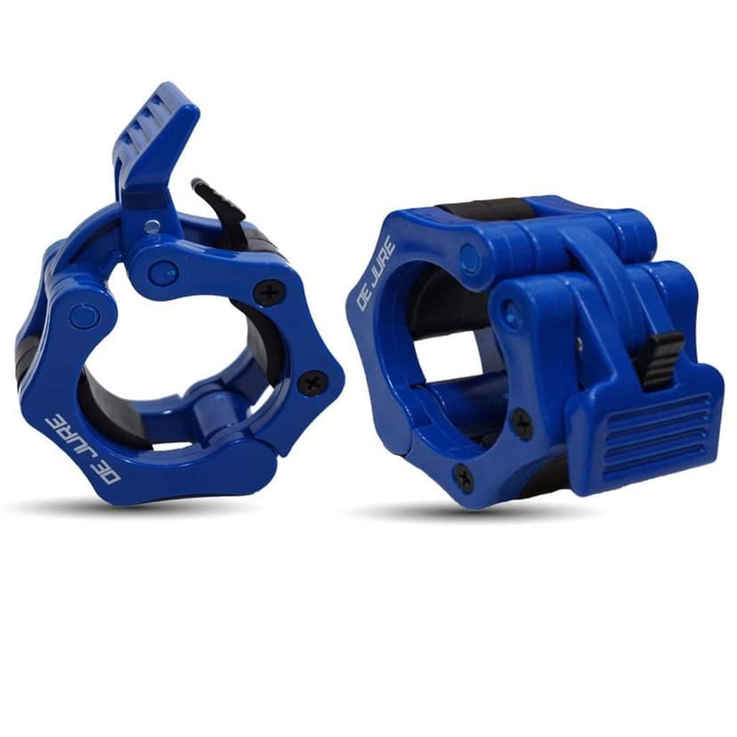De Jure Fitness Olympic Rod Lock Barbell Clamp Collar Quick Release Pair of Locking Weight Clips Fit 2 Inch Barbell Lock for Workout, Weightlifting, Fitness & Strength Training