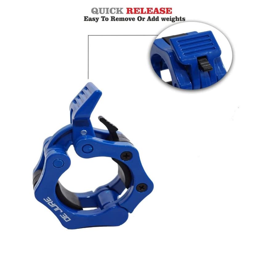 De Jure Fitness Olympic Rod Lock Barbell Clamp Collar Quick Release Pair of Locking Weight Clips Fit 2 Inch Barbell Lock for Workout, Weightlifting, Fitness & Strength Training view 2