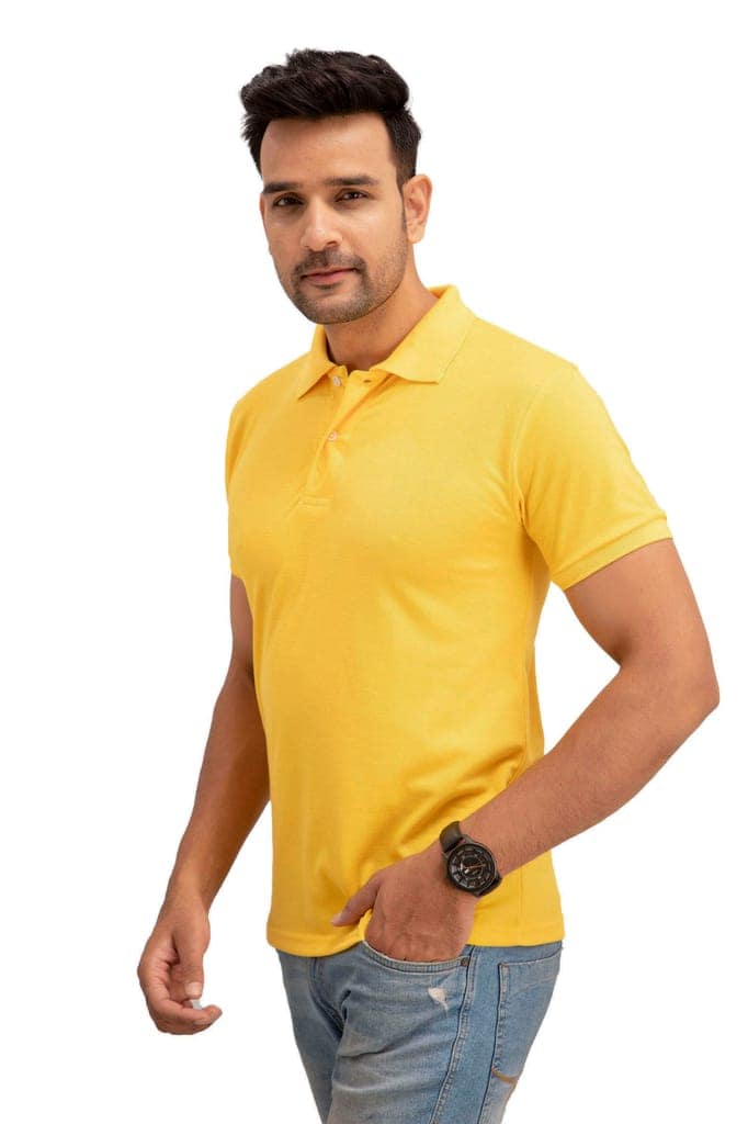Men's Cotton Rich Solid Polo T-Shirt Regular Fit view 10