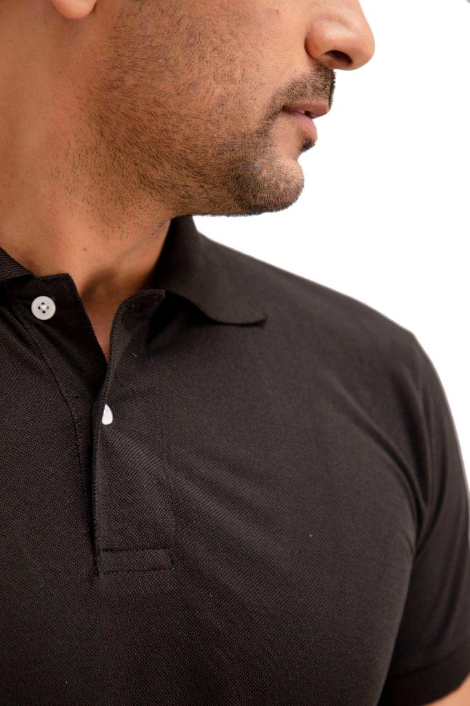 Men's Cotton Rich Solid Polo T-Shirt Regular Fit view 7