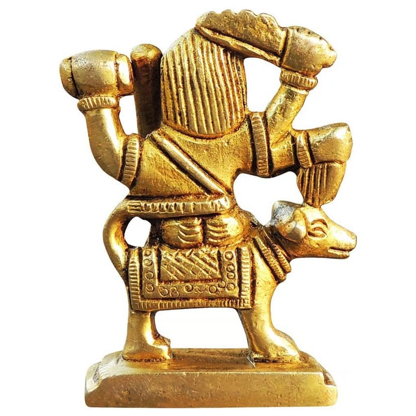 Brass Bhairav Baba Murti � Traditional Brass Spiritual Decor Idol, Height : 2.7 Inch (BSMAS968 X) view 3