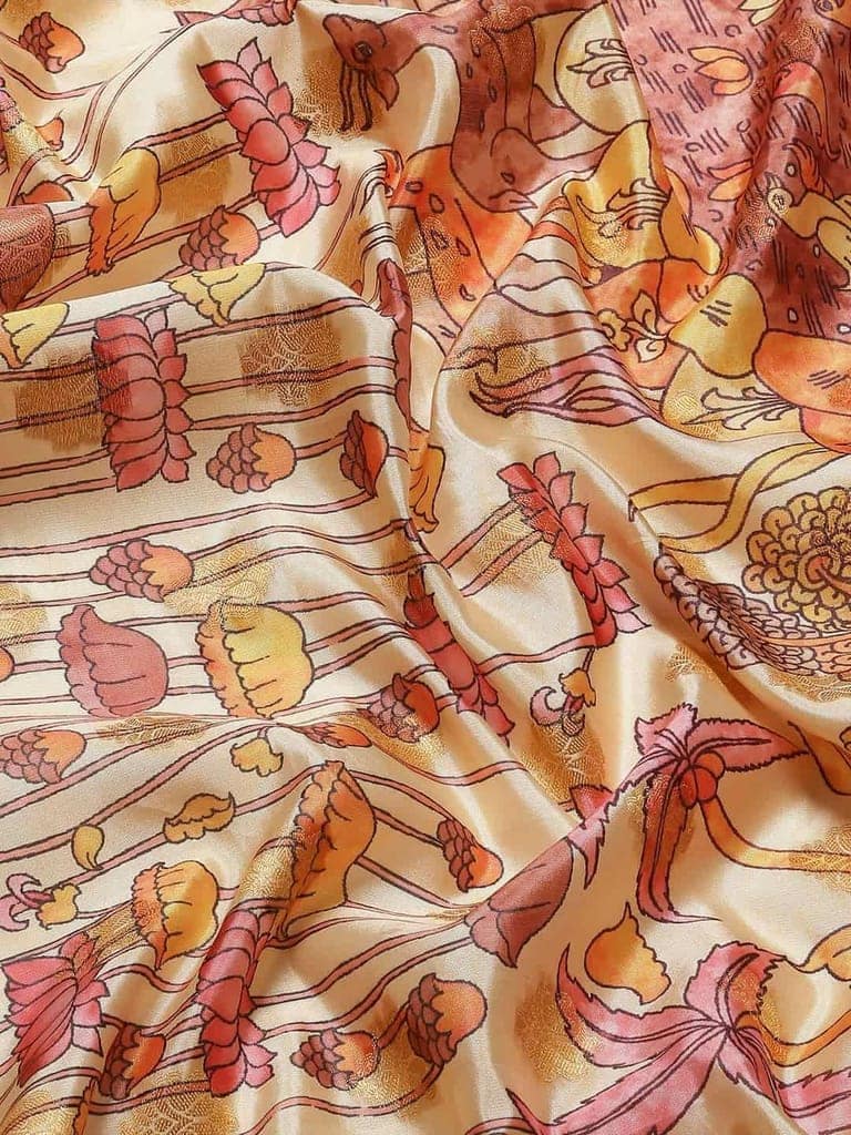 Women's Kalamkari Print with Regal Weave Silk Saree With Unstiched Blouse Piece view 6