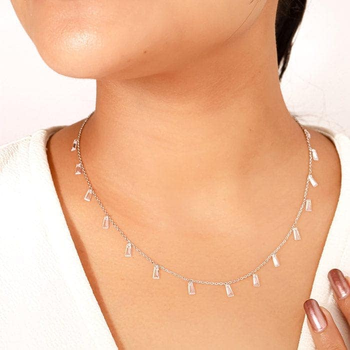 Silver White Radiant Necklace view 2