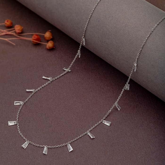 Silver White Radiant Necklace view 3