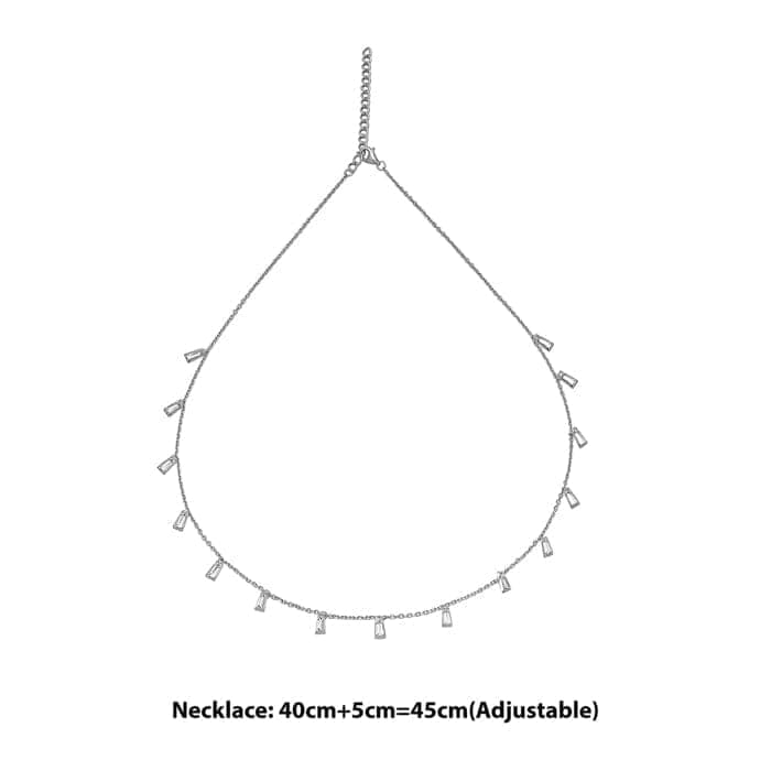 Silver White Radiant Necklace view 4