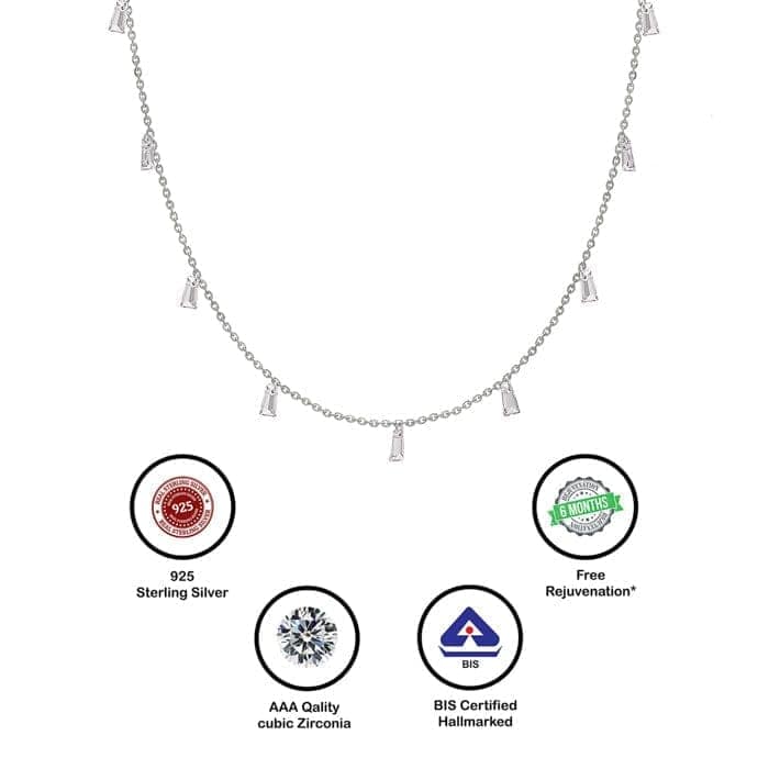 Silver White Radiant Necklace view 5