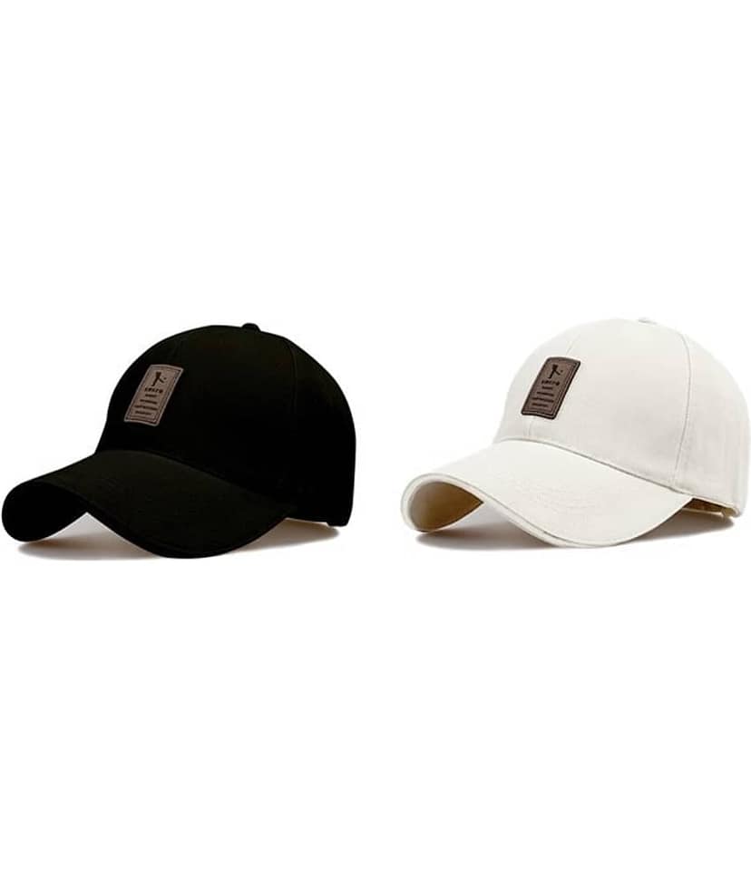Bolax Pack of 2 cotton Men's Cap ( Black )