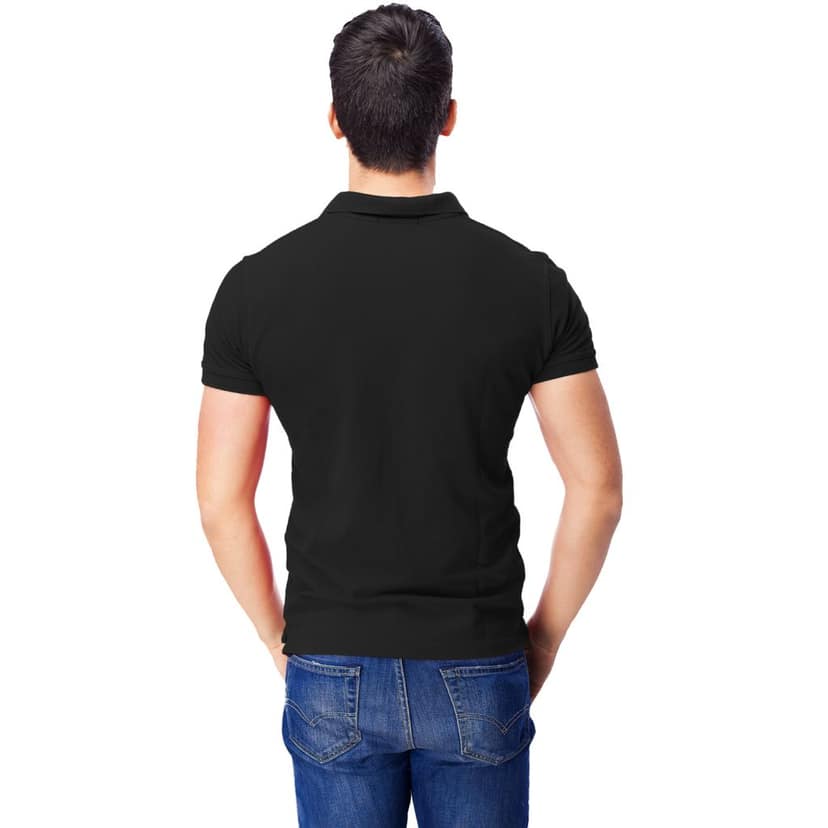 Black Tshirt for Men Cotton Half Sleeve Plain Polo T Shirts for Men Regular Fit Solid Color Men's Collar Tshirt for Men view 2