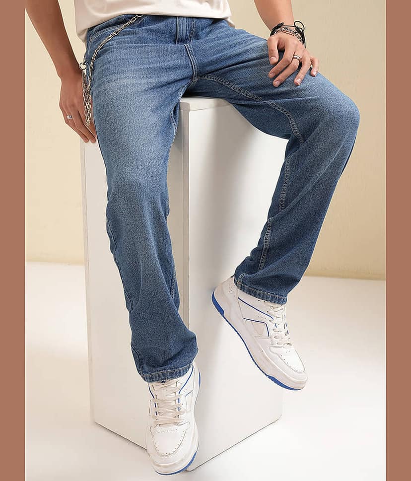 Highlander Relaxed Solid Men's Jeans - Light Blue ( Pack of 1 )