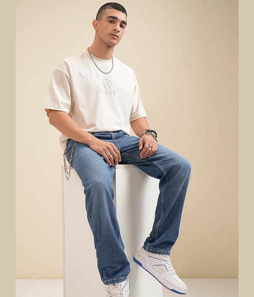 Highlander Relaxed Solid Men's Jeans - Light Blue ( Pack of 1 ) view 2