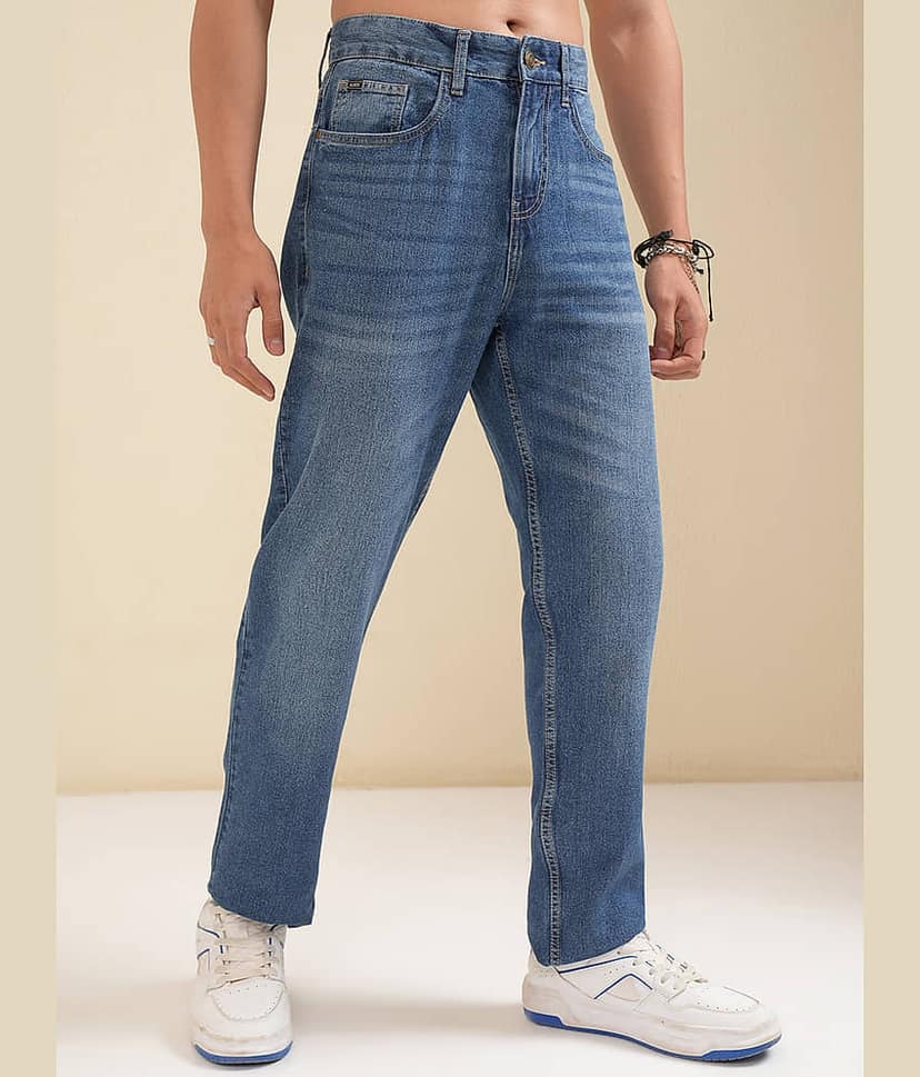 Highlander Relaxed Solid Men's Jeans - Light Blue ( Pack of 1 ) view 6