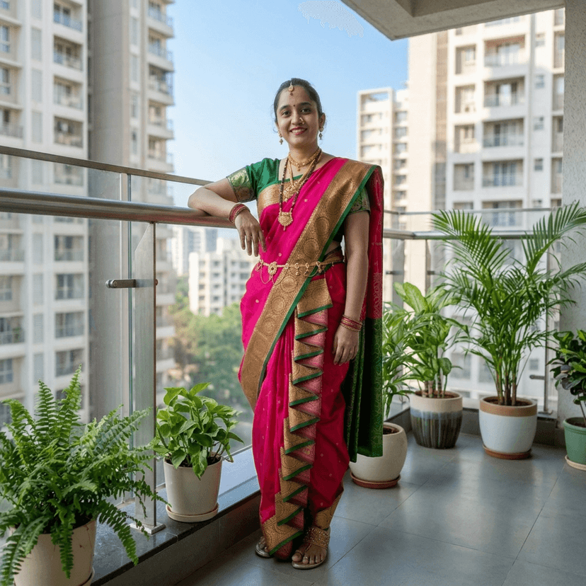 Luster Women's Art Silk Ready to Wear Saree With Blouse Piece view 3