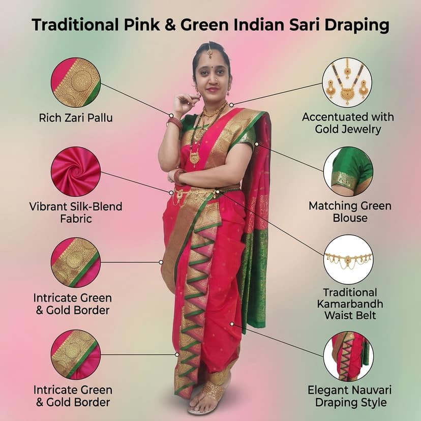 Luster Women's Art Silk Ready to Wear Saree With Blouse Piece view 4