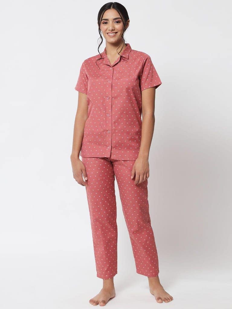Printed Nightsuit For Women With Pockets in Pyjamas N79Rc view 3