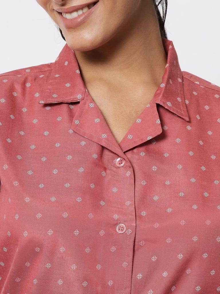 Printed Nightsuit For Women With Pockets in Pyjamas N79Rc view 7