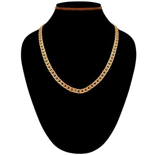 Lovemi Movements Golden Chain For Men Boys Exclusive Gold Plated Golden Thin Neck Chain view 3