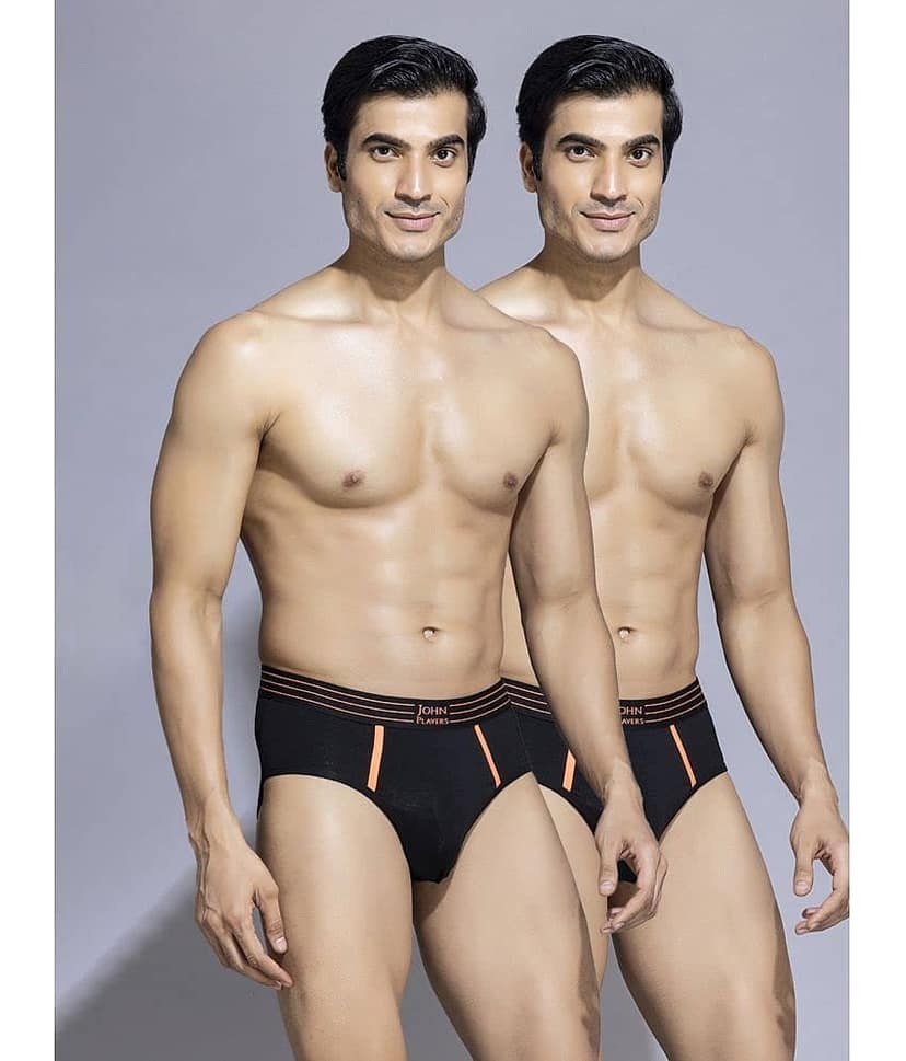 John Players Pack of 2 Cotton Blend Briefs For Men's ( Grey )