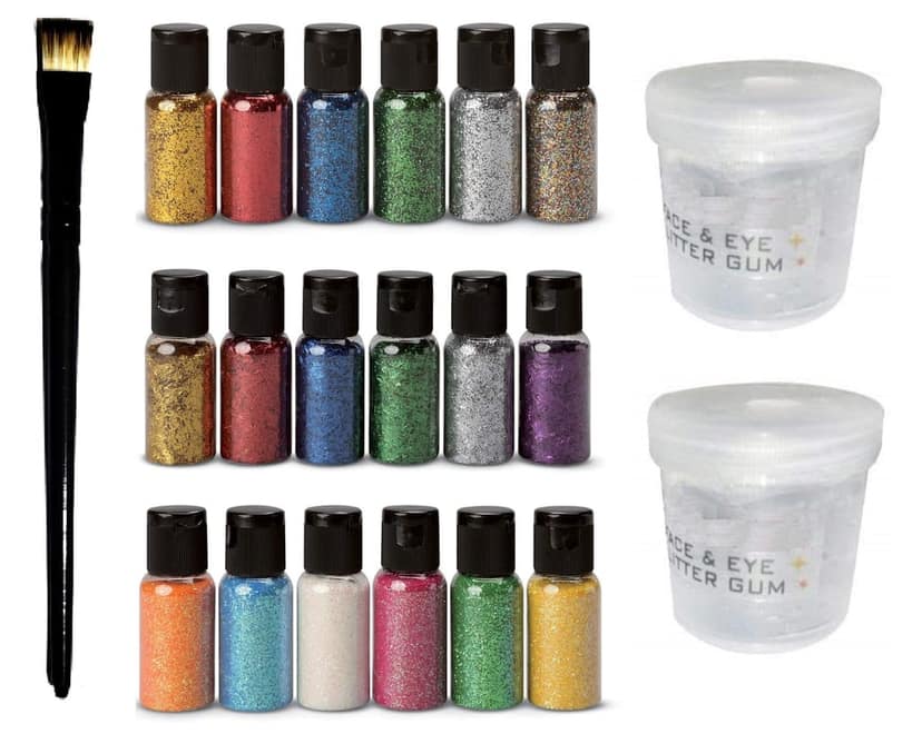 Elecsera Dusty Glitter Eye-shadow for Girls / Women with 2 Glitter Gum with Eyeshadow Brush ()