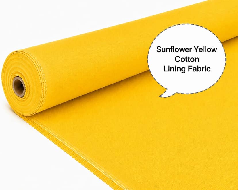 Sunflower Yellow Cotton Lining Fibre – Chhota Panna, Sunflower Yellow Cotton Lining Fabric, Yellow Cotton Lining Cloth, Cotton Inner Lining Fabric, Cotton Lining Material