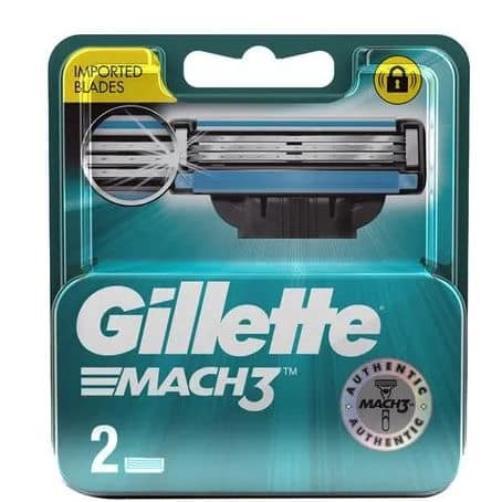 Gillette Mach3 - Manual Shaving Razor Blades Cartridge, 2 pcs