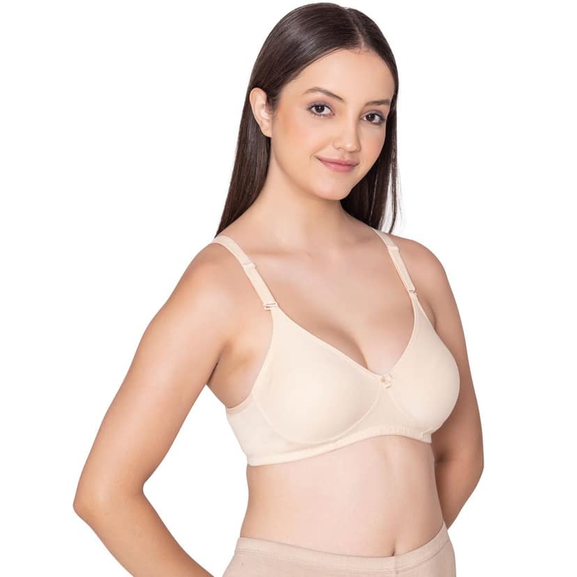 Bodycare polycotton wirefree convertible straps moulded cup non padded bra-6594B view 3