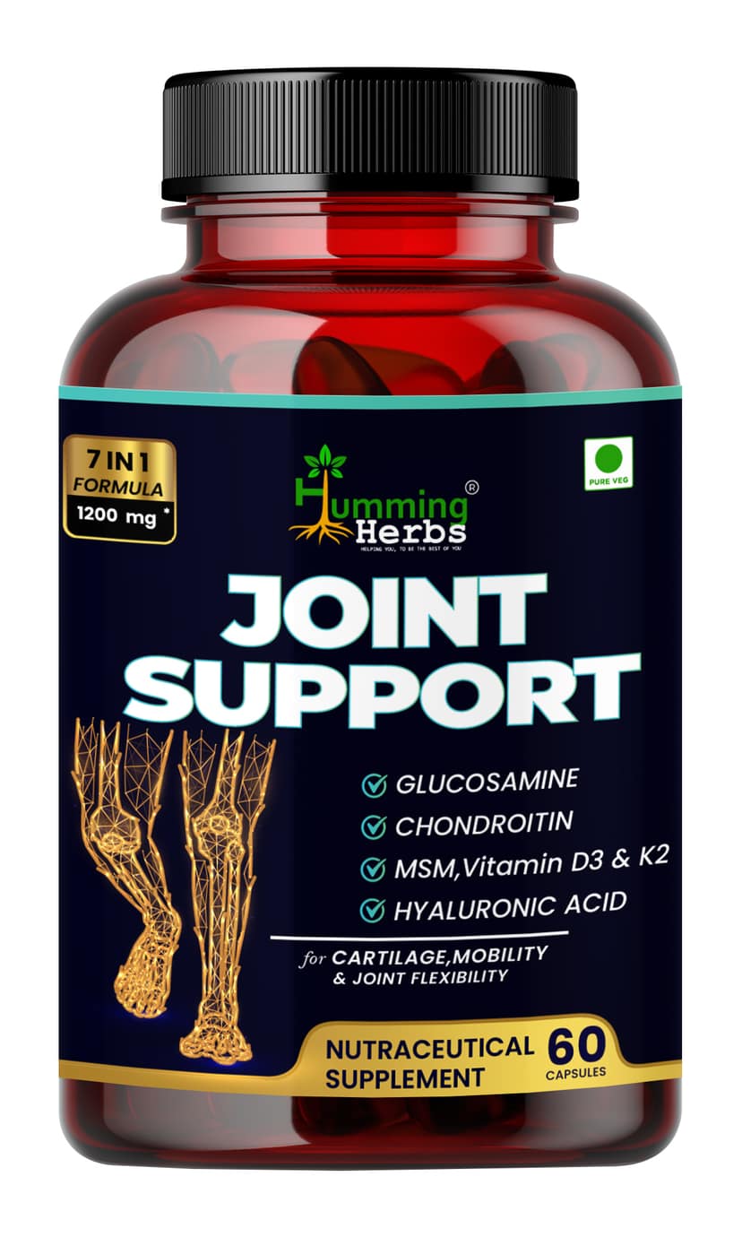 Humming Herbs Joint Support Supplement with Glucosamine, Chondroitin, MSM, Hyaluronic Acid, Collagen Peptides, Vitamins | Promotes Cartilage Health & Flexibility