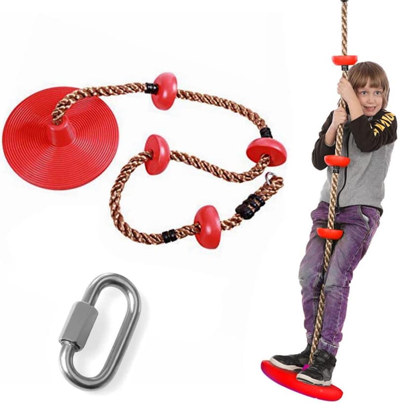 REZNOR AdventureZone Disc Tree Swing Seat with Climbing Knot: Outdoor Fun and Active Play for Kids