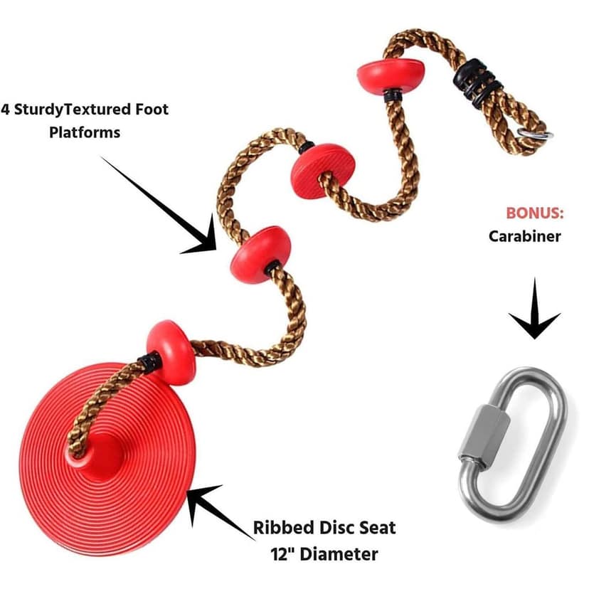 REZNOR AdventureZone Disc Tree Swing Seat with Climbing Knot: Outdoor Fun and Active Play for Kids view 2