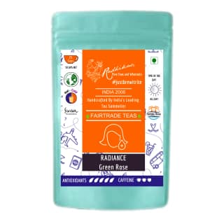 RADIANCE Green Rose -Refreshing & Aromatic Blend (50 gm - Makes 25 Cups of Tea) by M/S RADHIKAS FINE TEAS AND WHATNOTS