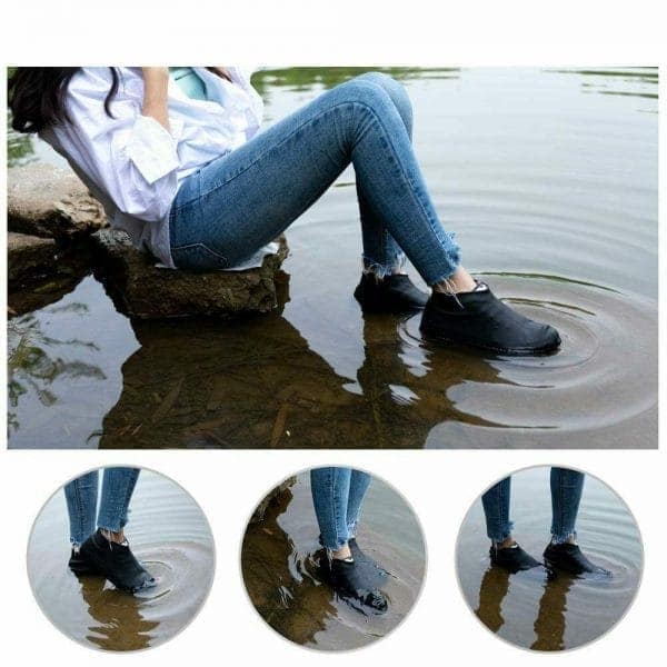 Non-Slip Silicone Rain Reusable Anti skid Waterproof Fordable Boot Shoe Cover ( Large ) view 3