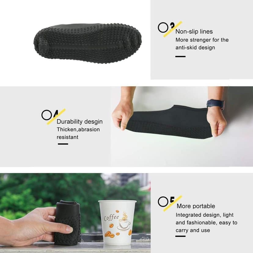 Non-Slip Silicone Rain Reusable Anti skid Waterproof Fordable Boot Shoe Cover ( Large ) view 6