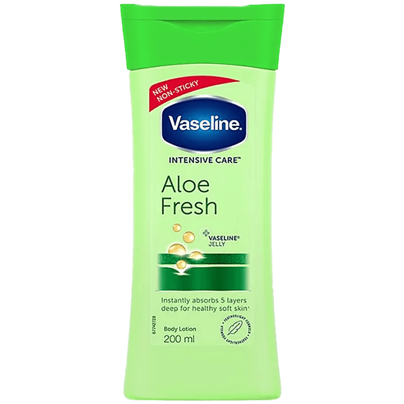 Vaseline Intensive Care Aloe Fresh Body Lotion - For Healthy Soft Skin + Vaseline Jelly, 200 Ml