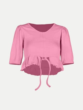 Women Pink Knitted Ribbed Tops