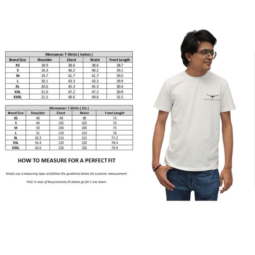 TRENDLAND Men's Pure Cotton ||180 GSM || Front Name & Back Printed || Round Neck Half Sleeve Regular Fit T-Shirt for Men (Pack of 1) view 4