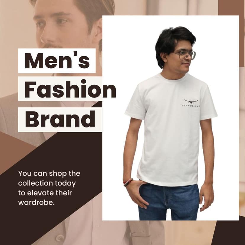 TRENDLAND Men's Pure Cotton ||180 GSM || Front Name & Back Printed || Round Neck Half Sleeve Regular Fit T-Shirt for Men (Pack of 1) view 5