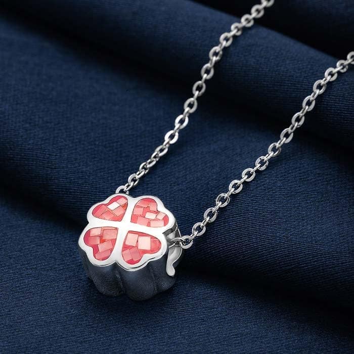 Silver Cherry Blossom Pendant with Chain view 3