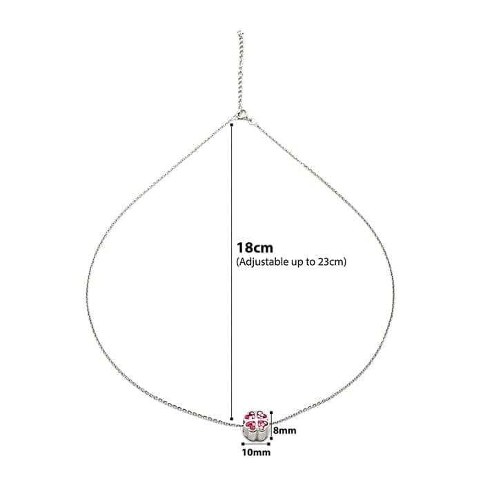 Silver Cherry Blossom Pendant with Chain view 4