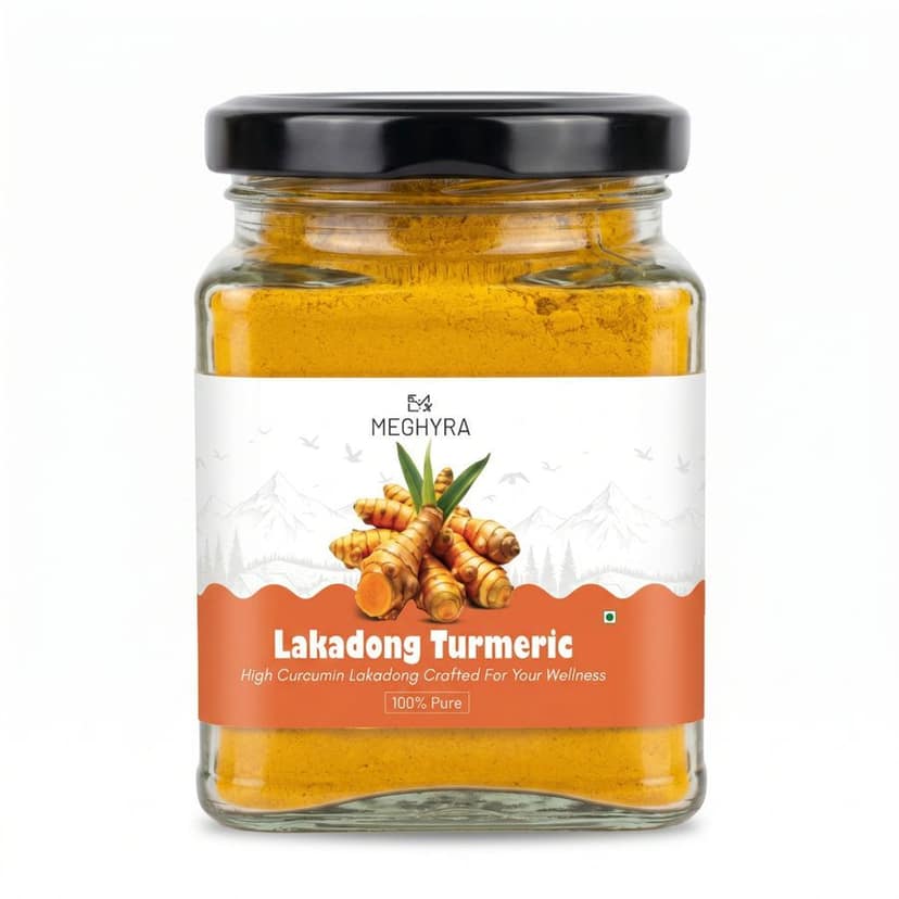 MEGHYRA LAKADONG TURMERIC POWDER - 100 gm - One glass jar