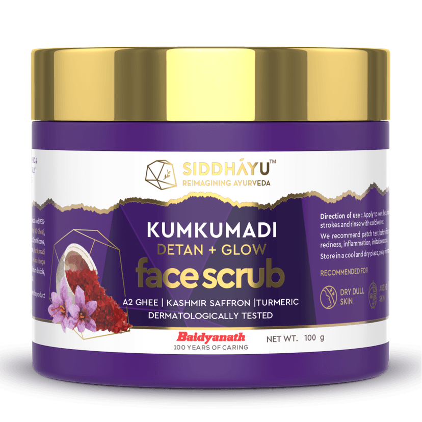 Baidyanath Siddhayu Kumkumadi Detan plus Glow Face Scrub 100 Gms