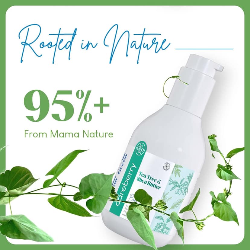 Careberry Tea Tree Oil & Shea Butter Nourishing Body Lotion, For Extra Dry Skin, Ayush Certified Ayurvedic, 200ml view 5
